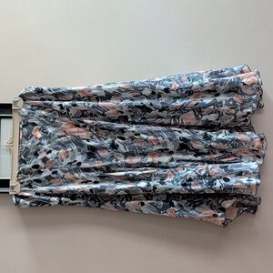 Anne Klein 100% Silk Floral Skirt